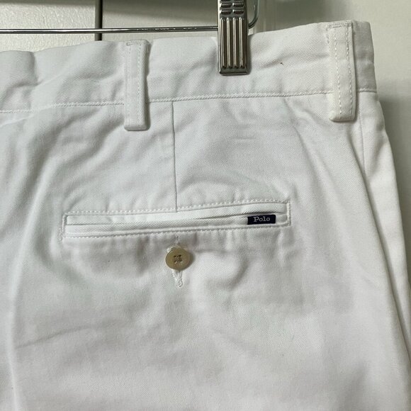Polo Ralph Lauren Pants Mens 35 White Chino Trousers Flat Front Classic Fit - Picture 3 of 13